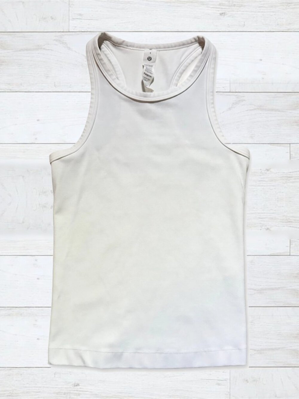 lululemon White Racerback Tank Top Size 4